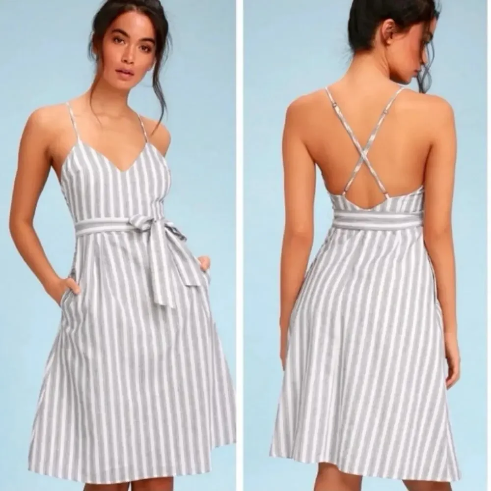 Lulu’s Women’s Striped Cotton Summer Dress Size S